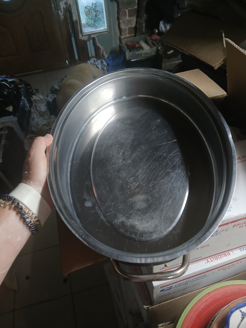 oval stainless steel roasting pan with side loop handles 18"x12.5"x3" No Lid
